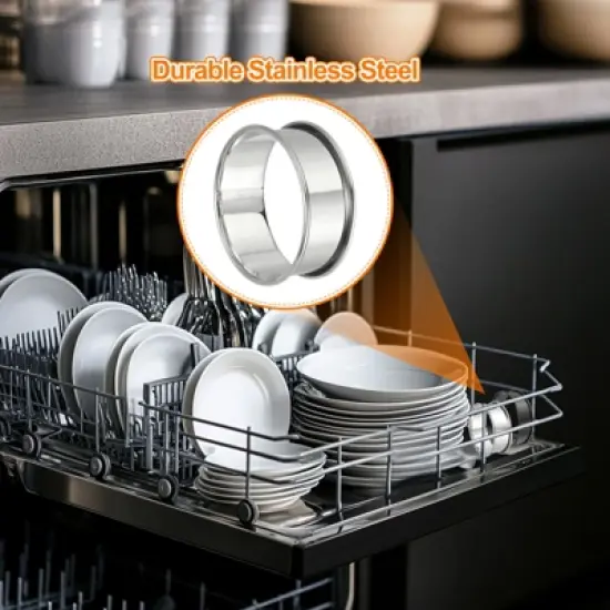 Unique Bargains Stainless Steel Double Rolled Nonstick Durable Cake Rings image {4}