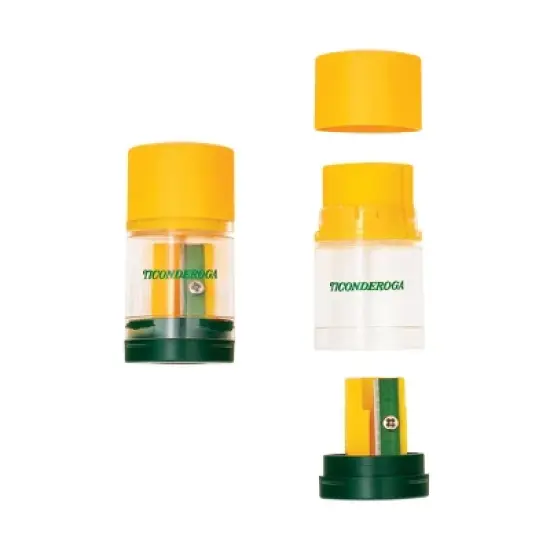 Ticonderoga&reg; DUO Sharpener/Eraser, Green and Yellow, Pack of 12 image {2}