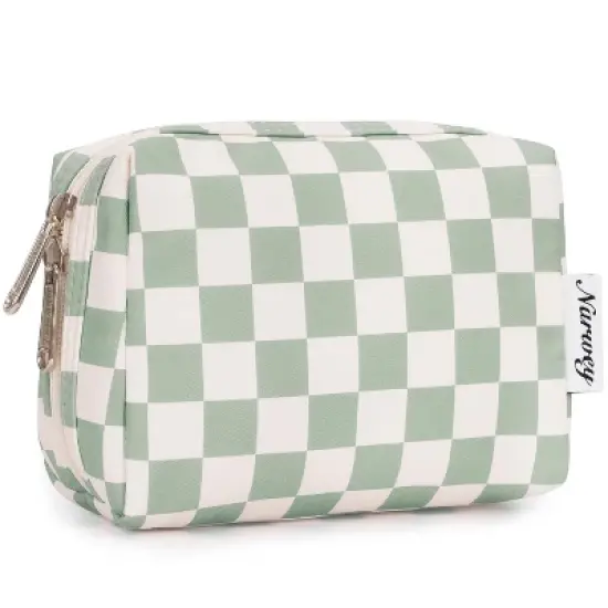 Narwey Small Checkered Makeup Bag for Purse Mini Cosmetic Bag image {3}