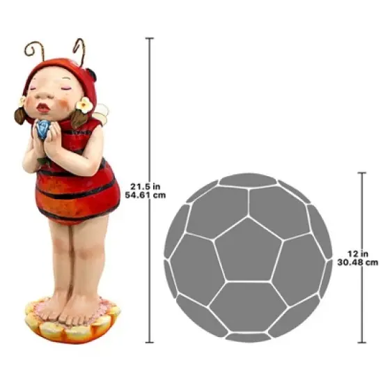 Design Toscano Sarah the Lady Bug Fairy Garden Helper Statue image {6}