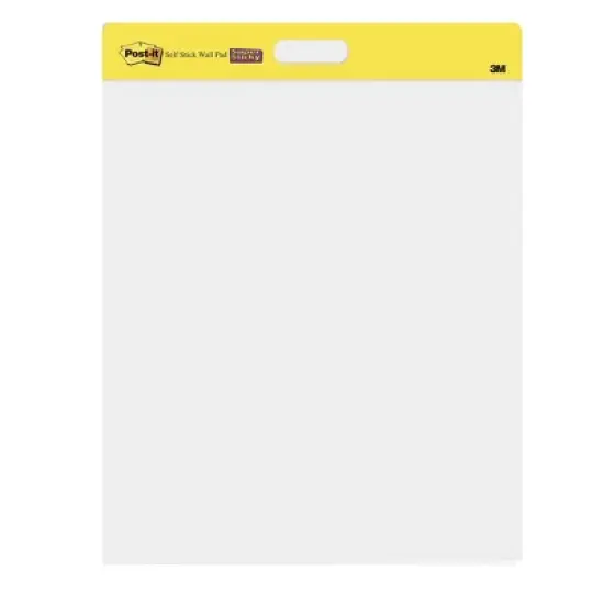 Post-it&reg; Wall Pad, 20 in x 23 in, White, 20 Sheets/Pad, 2 Pads/Pack, Mounts with Command&trade; Strips included image {1}