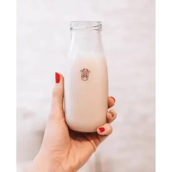 Almond Cow Glass Milk Bottles - (Set of 2) image {5}