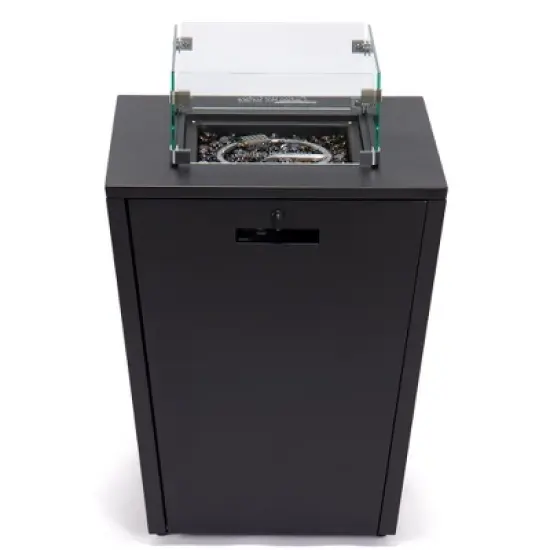 LeisureMod Chelsea Aluminum Modern Outdoor Propane Fire Pit Table with Lid, Sleek Design for Patio, Deck, Garden, Backyard, Lounge, or Poolside Area image {2}