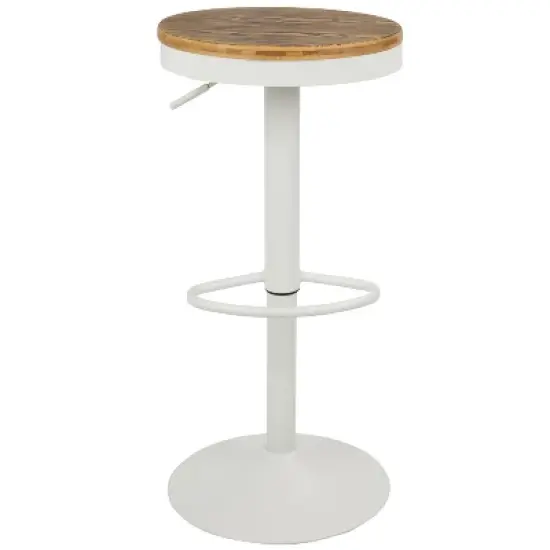 Set of 2 Dakota Industrial Adjustable Barstool with Swivel White - Lumisource image {5}