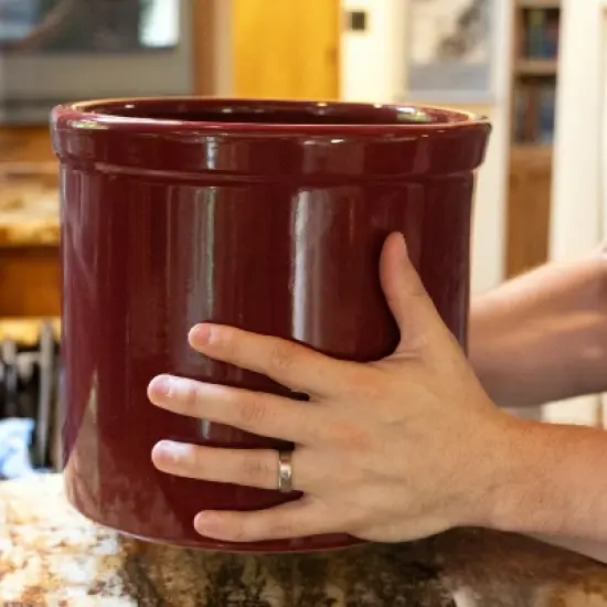 Ohio Stoneware Pickling Fermentation Crock, Handmade for Food Preservation Storage and Decor, Large 2 Gallon image {2}