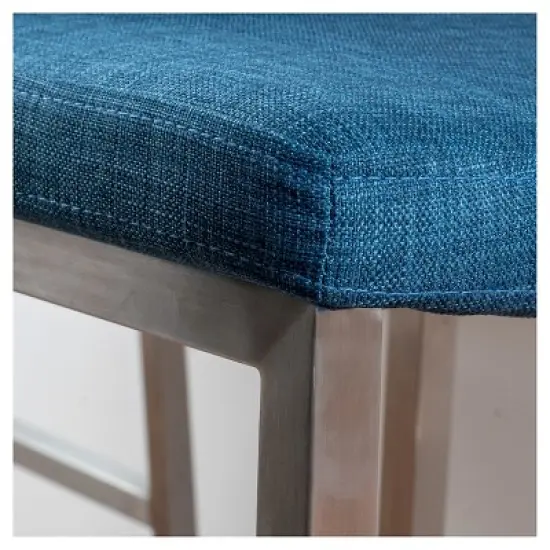 Set of 2 30" Vasos Fabric Barstool Steel/Blue - Christopher Knight Home image {3}