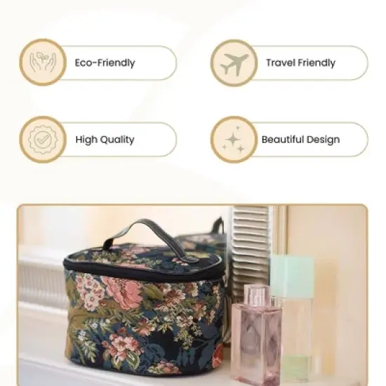 Signare USA Peony Toiletry Vanity Bag image {4}