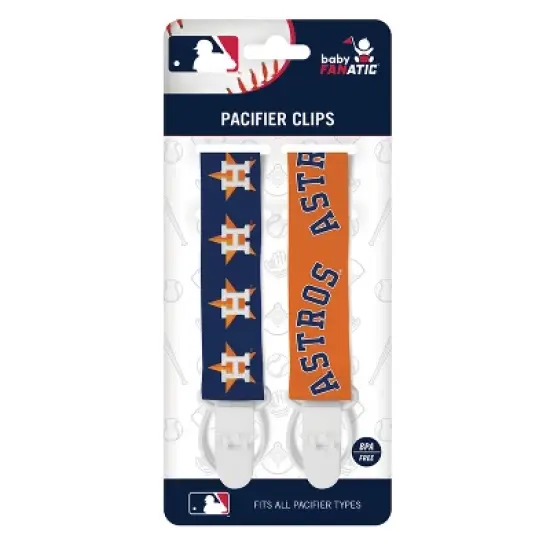 BabyFanatic Officially Licensed Unisex Pacifier Clip 2-Pack - MLB Houston Astros - Officially Licensed Baby Apparel image {2}