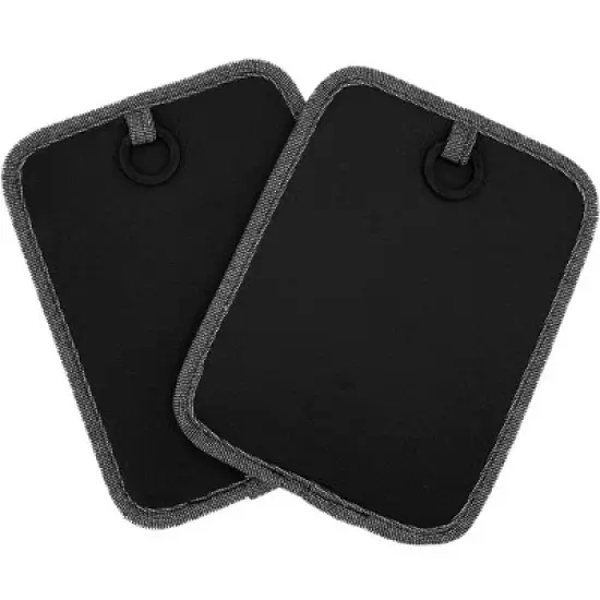 Home Mart Goods Black Heat Resistant Thick Soft Quilted Lining Kitchen Oven Pot Holders With Neoprene and Cotton Non-slip - 2 Pack image {3}