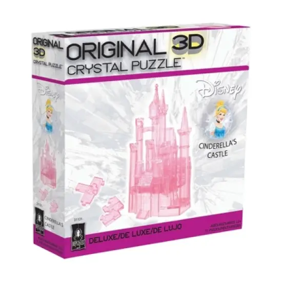 Bepuzzled Disney Pink Cinderella's Castle 3D Crystal Puzzle 71pc: Fantasy Plastic Fine Motor Skill Toy image {1}
