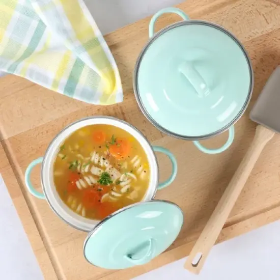 Martha Stewart 2-Pack Mini Enamel on Steel Dutch Ovens image {2}