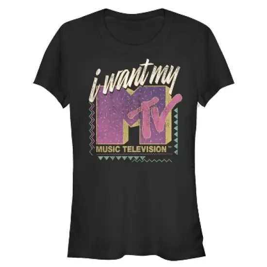 Junior's MTV Retro I Want My Logo T-Shirt image {2}