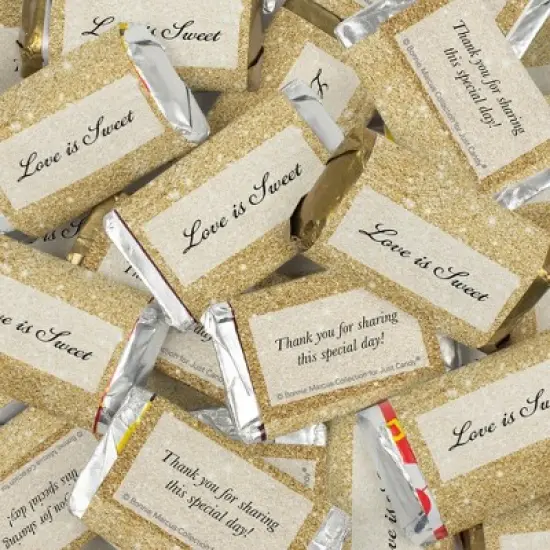 Gold Wedding Candy Party Favors Hershey's Miniatures Chocolate image {3}