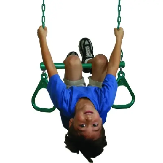 Swing-N-Slide Heavy Duty Ring/Trapeze Combo - Green image {2}