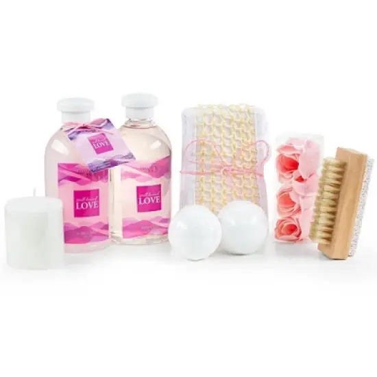 Freida & Joe Spell Bound Love Fragrance Skin Care Collection in Vintage Wooden Basket Bath & Body Gift Set image {1}