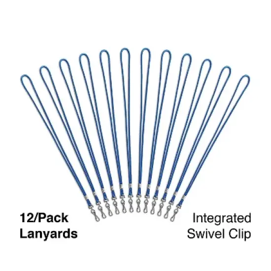 Staples Lanyards with Swivel Clip 36" Length Nylon Blue 12/Pack (18917) image {1}