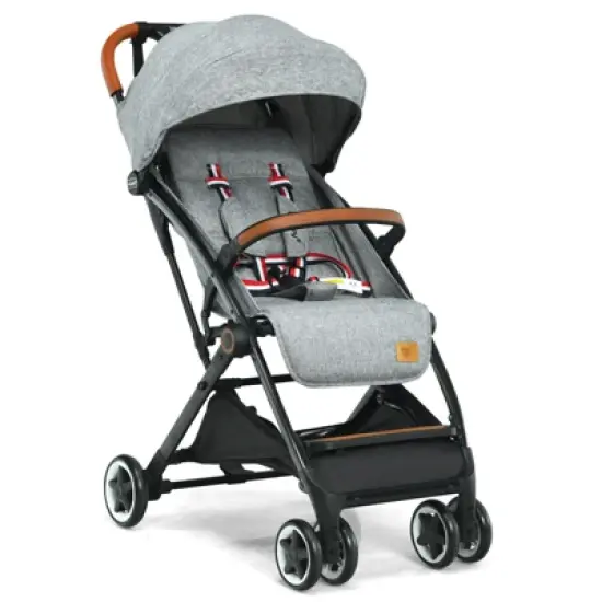 Infans Lightweight Baby Stroller Aluminium Frame w/ Net for Travel Gray image {7}