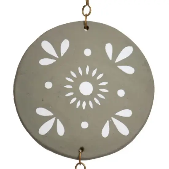 Gray Terracotta & Metal Wall Hanging - Foreside Home & Garden image {2}