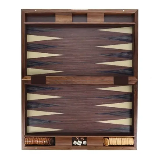 WE Games Travel Wood Inlaid Backgammon Board Game Set - 19 in. image {3}