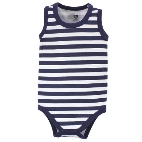 Hudson Baby Infant Boy Cotton Sleeveless Bodysuits 5pk, Captain image {4}