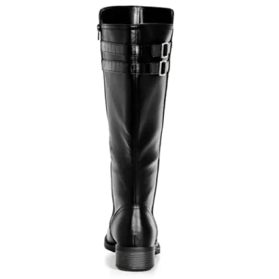 Women's Wide Fit Daphne Tall Boot - black | EVANS image {2}