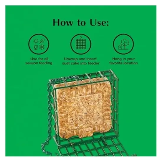 C & S EZ Fill Suet Basket Bird Feeder Basket, Green image {4}