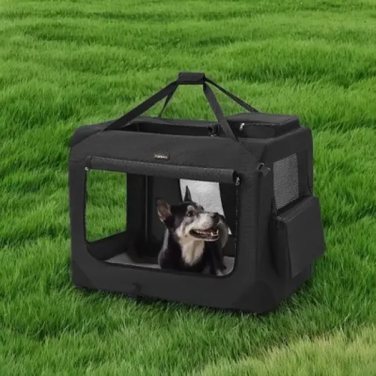 36-Inch Soft Dog Crate, Collapsible Portable for Indoor Outdoor Use - Secure Kennel with Zippers for Home, Car, Travel Camping image {6}