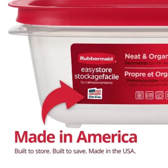 Rubbermaid Easy Store Rectangle Food Storage Container Red image {3}