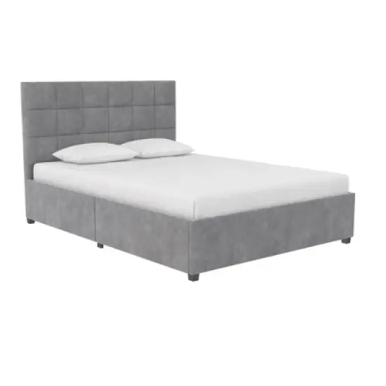 Serena Upholstered Bed with Drawers Light Gray Velvet - Cosmoliving By Cosmopolitan image {5}