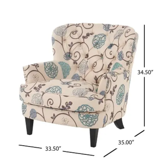 Tafton Floral Club Accent Chair - Christopher Knight Home image {4}