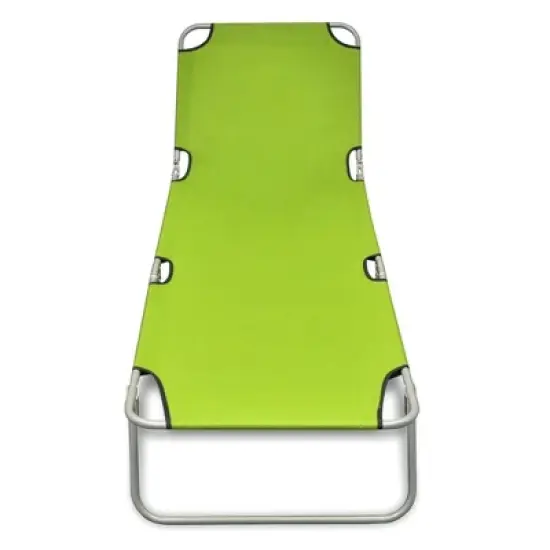 vidaXL Sun Lounger Apple Green Polyester One Size Foldable Sun Lounger image {6}