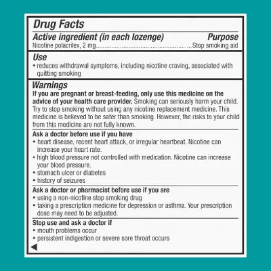 Nicorette 2mg Coated Nicotine Lozenge Stop Smoking Aid - Ice Mint image {9}