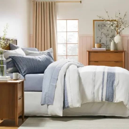 16"x42" Washed Loop Stripe Lumbar Bed Pillow  - Hearth & Hand&trade; with Magnolia image {1}