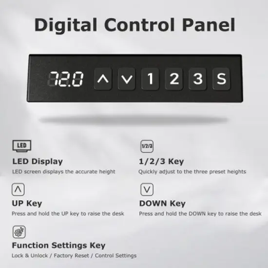 VECELO Electric Standing Office Desk Adjustable Height, Computer Desk with Headphone Hook, Memory Preset Gaming Desk, Dual-Motor,  Black image {5}