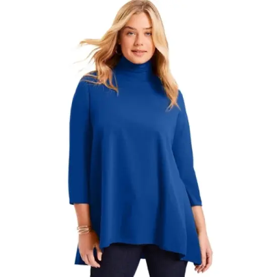 June + Vie by Roaman's Women&rsquo;s Plus Size One+Only Mock-Neck Tunic image {12}