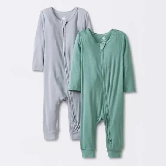 Baby Boys' 2pk Premium Romper - Cloud Island&trade; Green image {4}