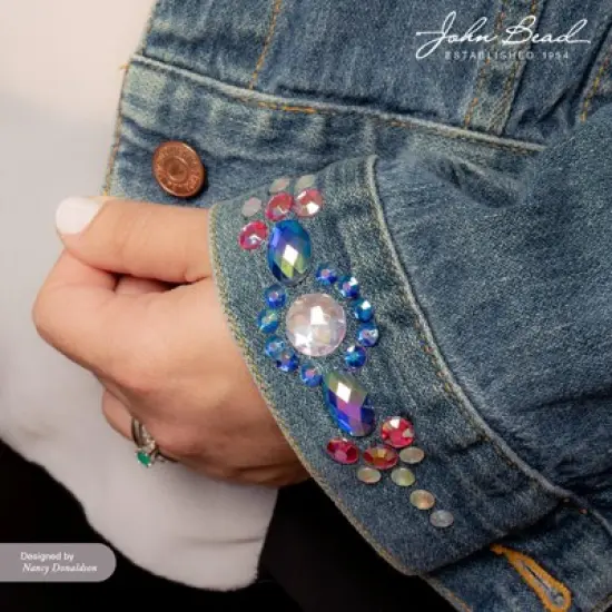 John Bead 200-Piece 16mm Orange AB Acrylic Round Flat Back Rhinestones image {2}