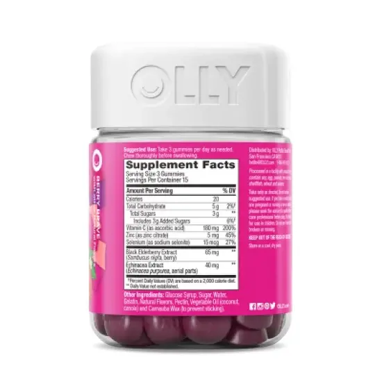 OLLY Active Immunity + Elderberry Gummy Supplement - 0.48lb/45ct image {2}
