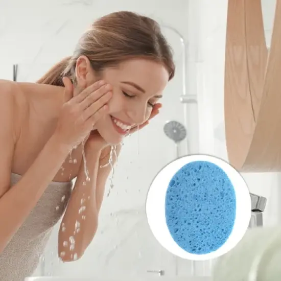 Unique Bargains Reusable Facial Sponges 4.53"x3.66"x0.39" 1 Pc image {4}