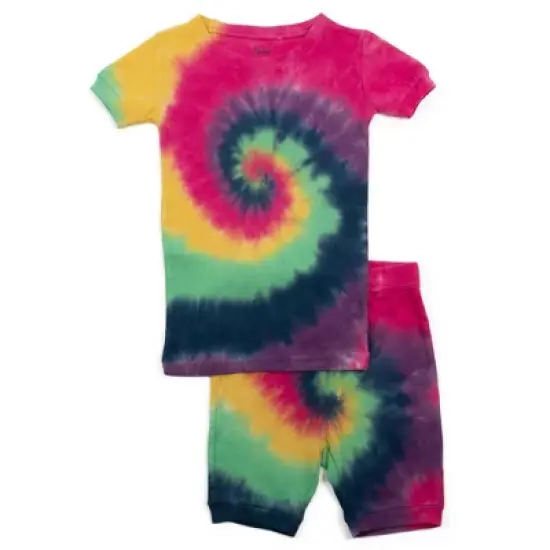 Leveret Kids Two Piece Cotton Tie Dye Short Pajamas image {12}