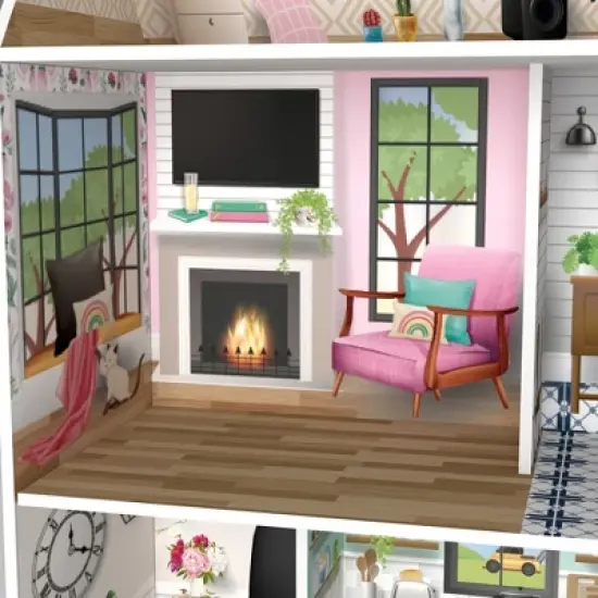Olivia's Little World by Teamson Kids Wooden Dreamland Farmhouse Dollhouse Set image {8}
