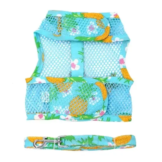 Doggie Design Cool Mesh Dog Harness with Leash - Pineapple Luau image {1}
