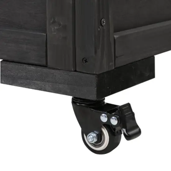 Hrinhom 47.2"W Garden Wood Portable Cold Frame with Movable Wheels image {13}