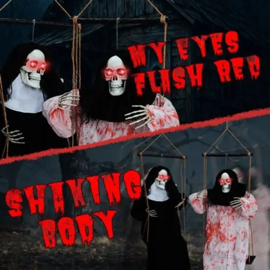 Karl Home 2PCS Halloween Decoration 3ft Scary Grim Reaper Swinging image {4}