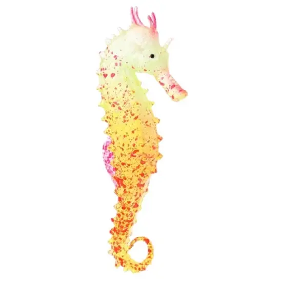 Unique Bargains Aquarium Artificial Seahorse Ornament with Suction Cup Yellow 1 Pc image {6}