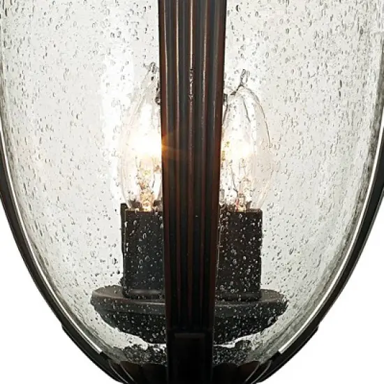 John Timberland Casa Sierra Vintage Rustic Post Light Bronze 24 1/2" Clear Seedy Glass Panels for Exterior Barn Deck House Porch Yard Patio Outside image {5}