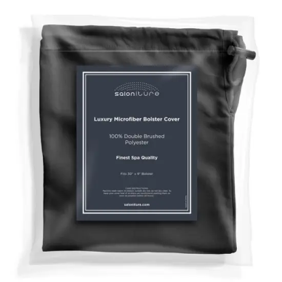 Saloniture 30" x 9" Microfiber Pillow Case Cover for Massage Table Bolsters with Drawstring Closure image {3}