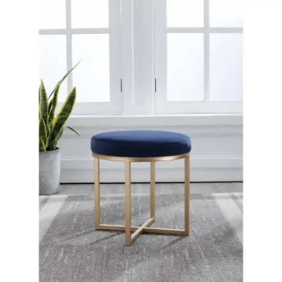 18" Round Ottoman with Metal Base - WOVENBYRD image {4}