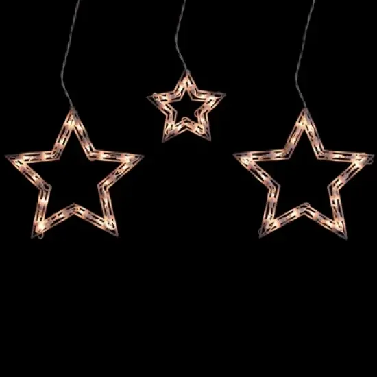 Northlight Star Shaped Icicle Christmas Lights - Clear - 9' White Wire - 6ct image {1}