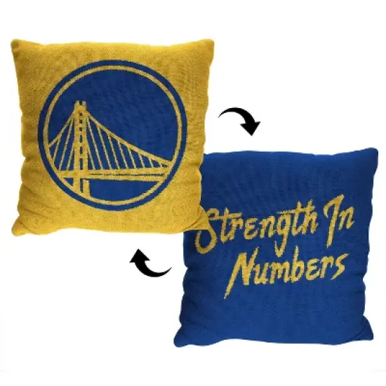 14"x14" NBA Golden State Warriors Invert Double Sided Jacquard Decorative Pillow - 2pk image {2}